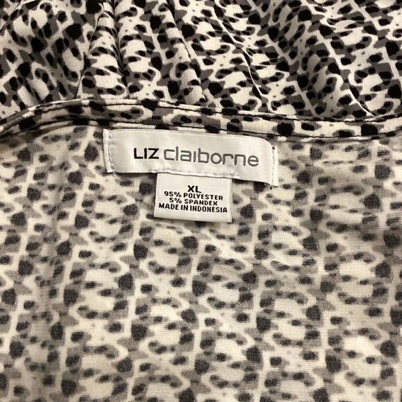 Liz Claiborne 3/4 sleeves Blouse Top Abstract Print XL - Picture 10 of 11